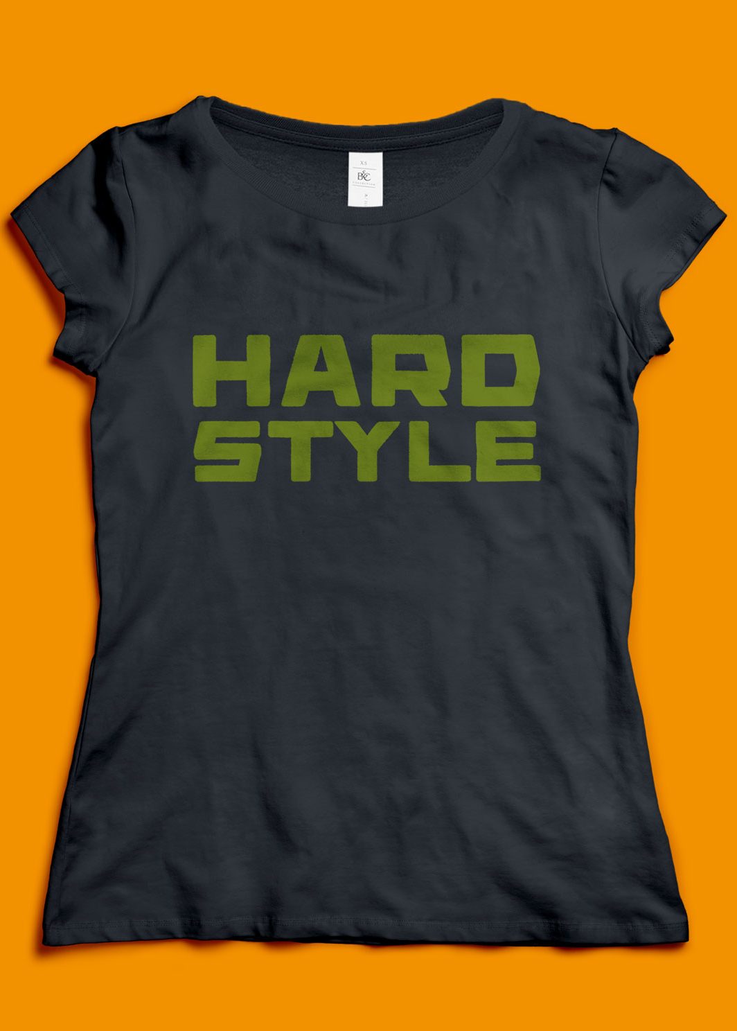 Schwarzes Frauen T-Shirt mit dem Text Hardstyle