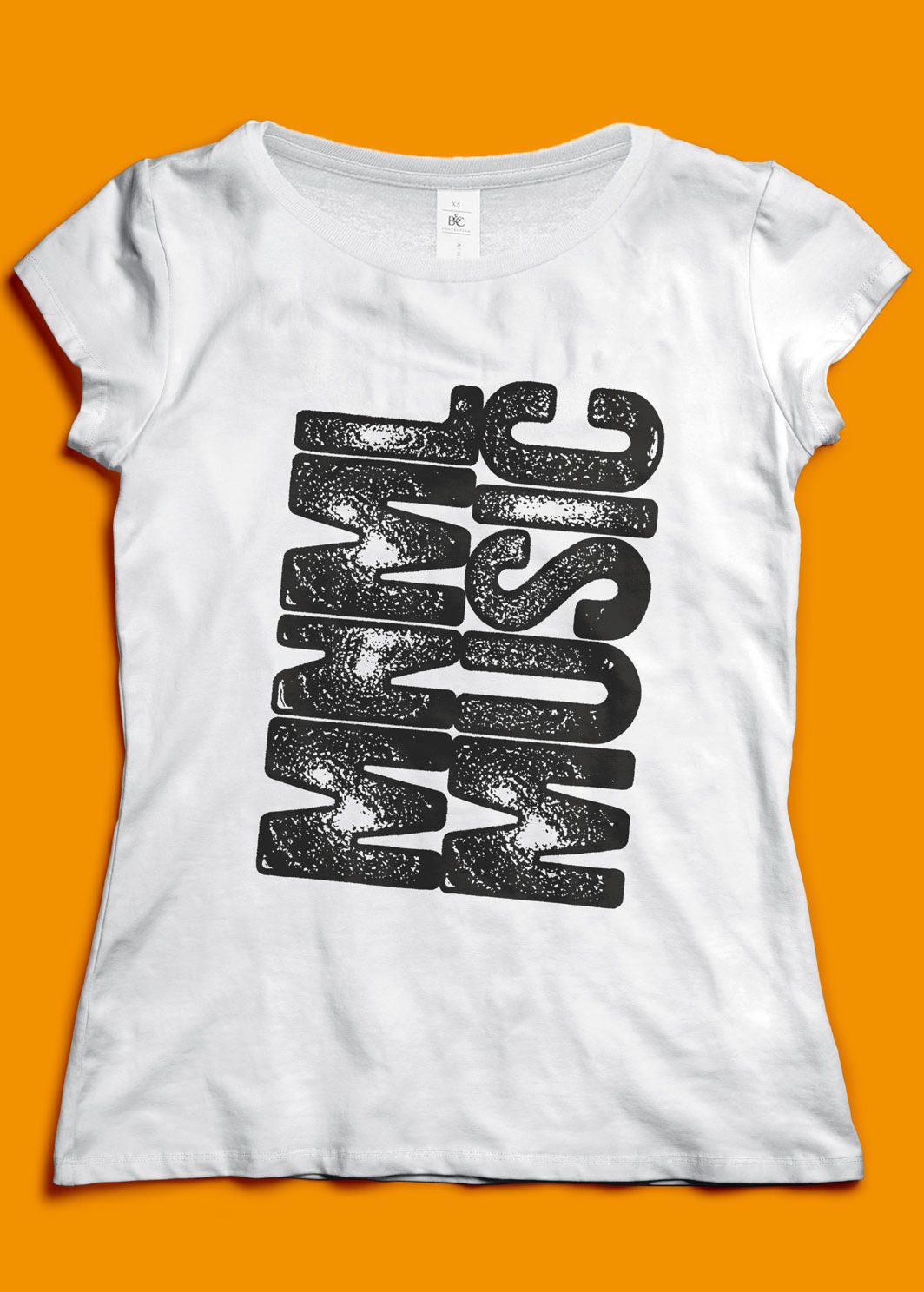 Weißes Frauen T-Shirt mit dem Text MNML MUSIC