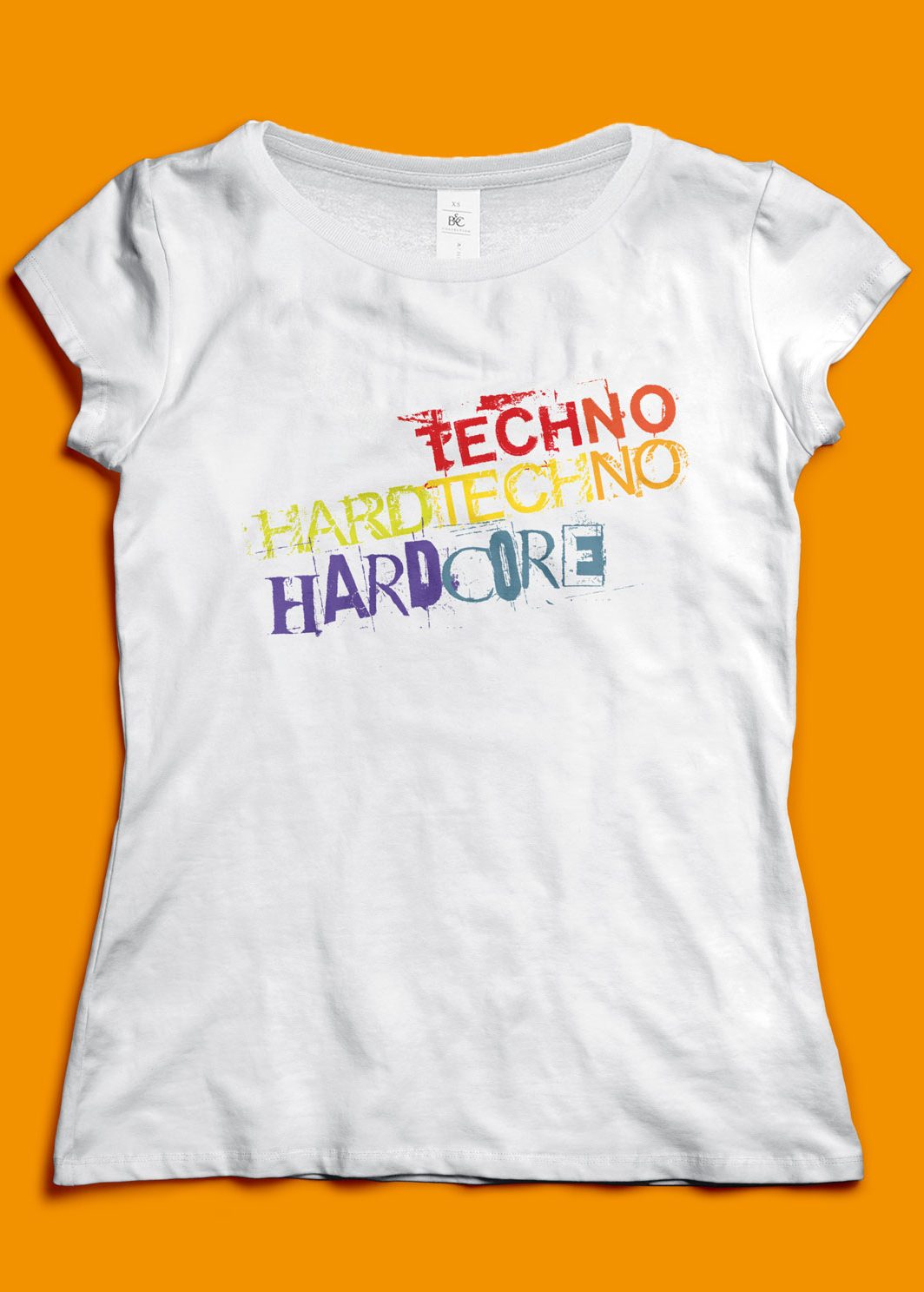 Weißes Frauen T-Shirt mit dem Text Techno, Hardtechno, Hardcore