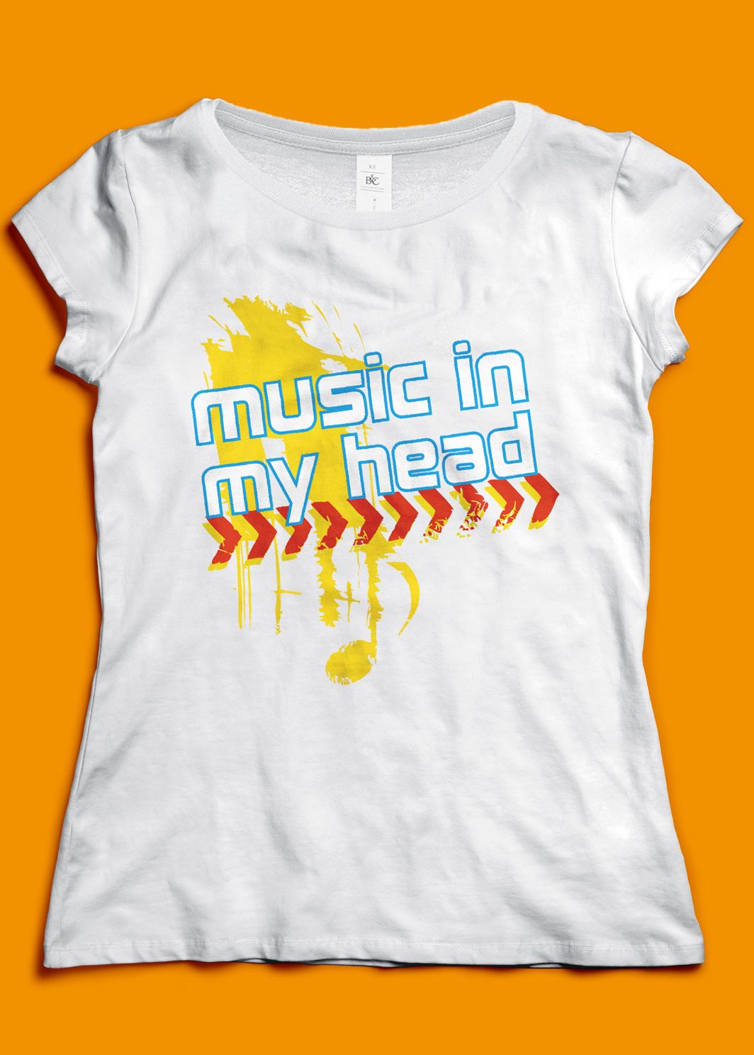 Weißes Frauen T-Shirt mit dem Text music in my head